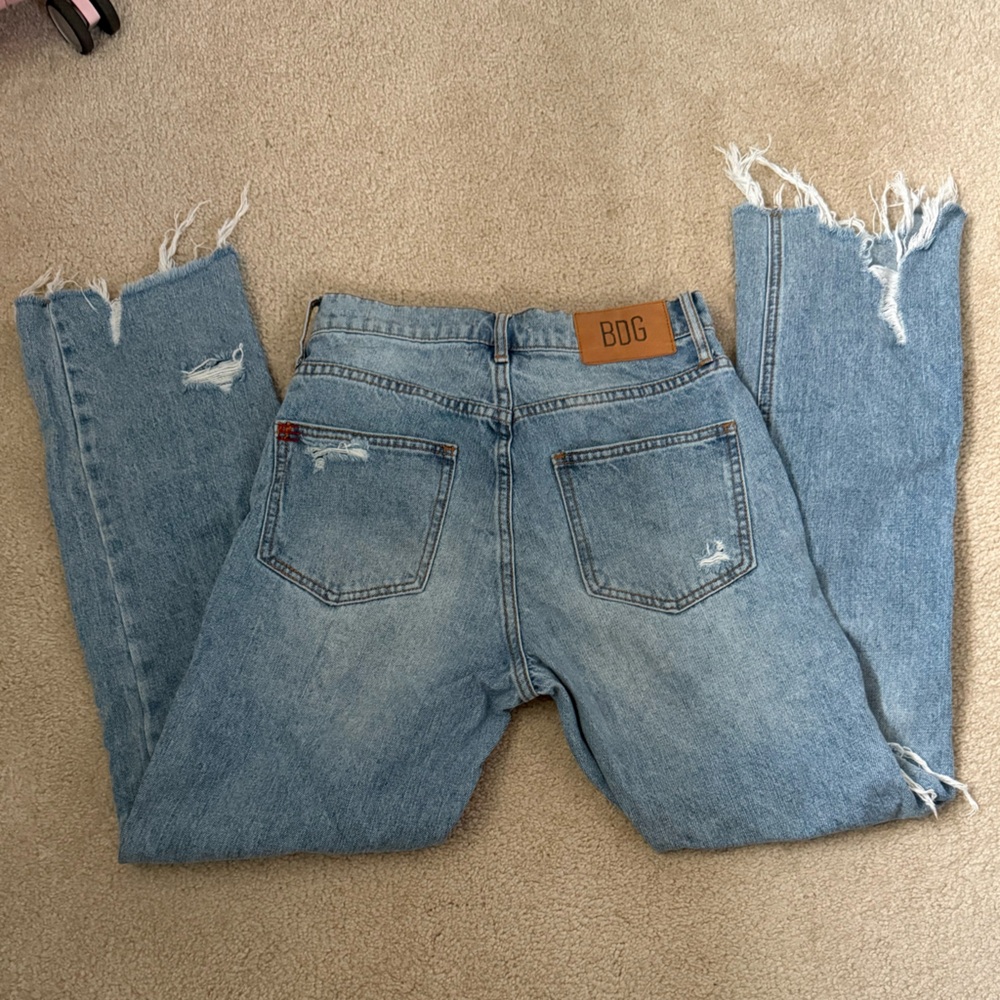 BDG Blue High Rise Distressed Jeans - Picture 2 of 5